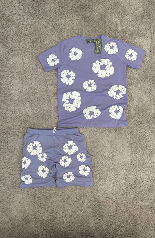 Conjunto Denim morado verano